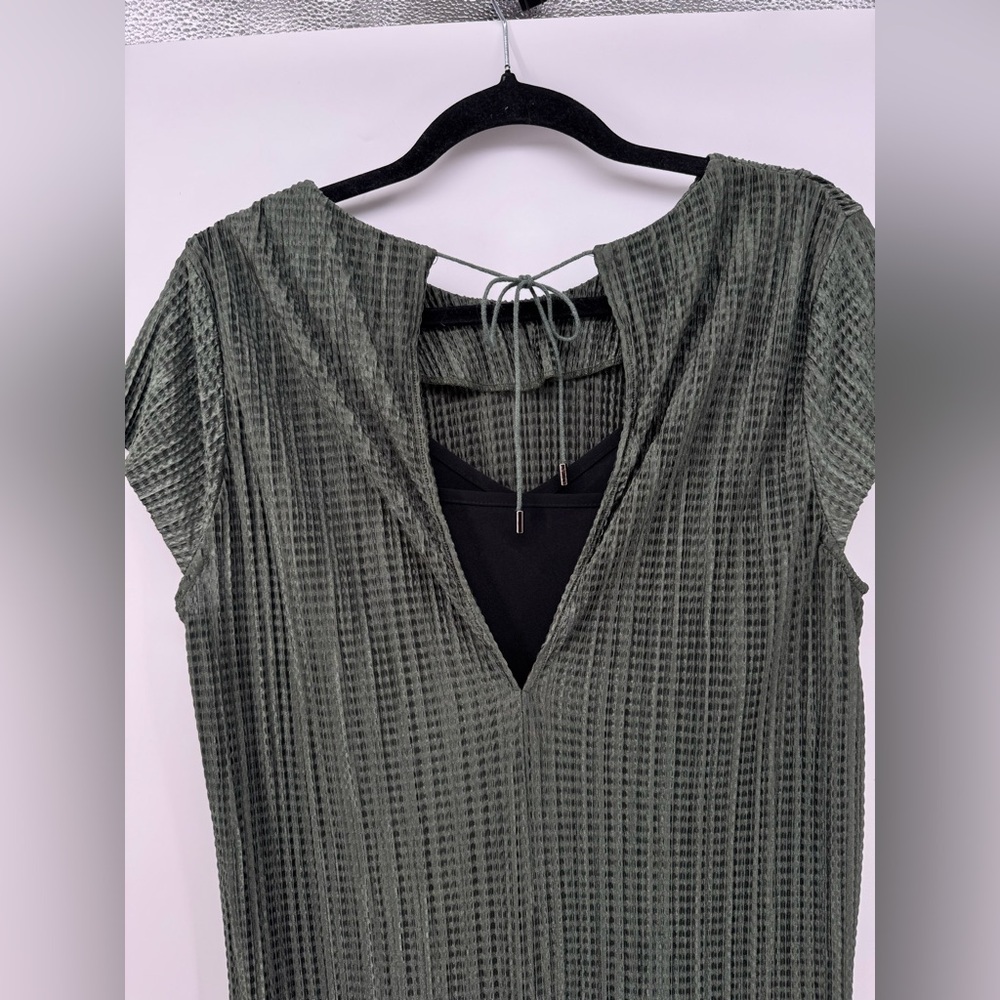 Sabina Musayev Anthropologie Textured Renaissance Green Maxi Dress Tie Closure - Picture 5 of 9